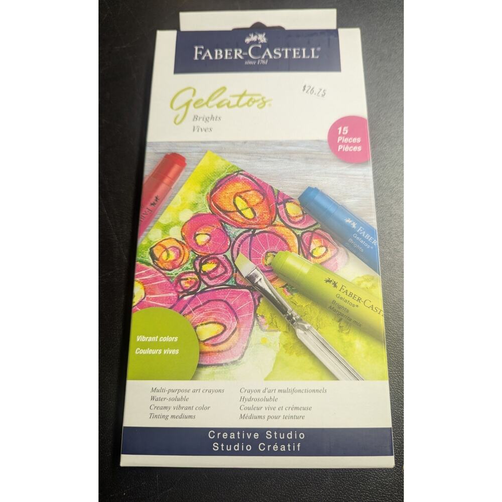 12 Faber-Castell Gelatos Crayons - Brights New in Package
